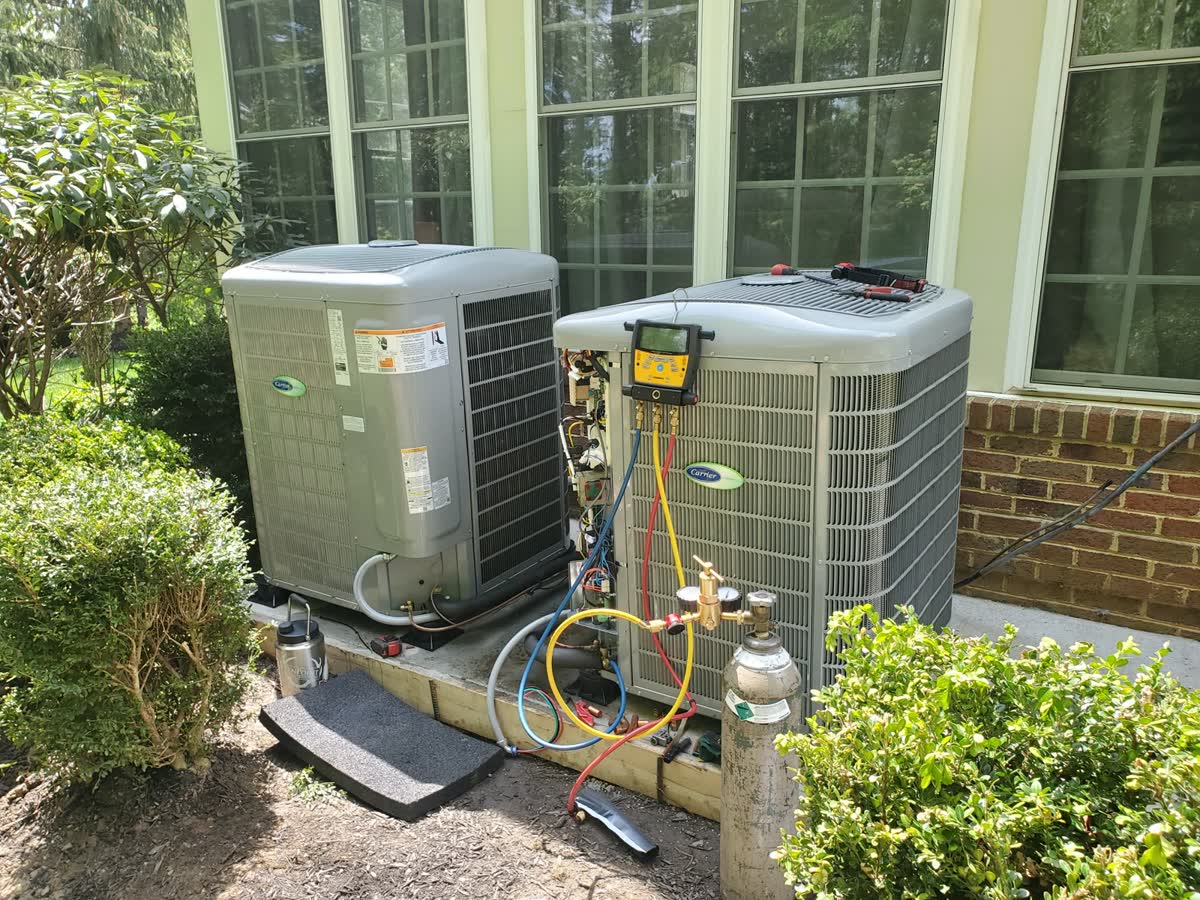 Pair of outdoor condensers